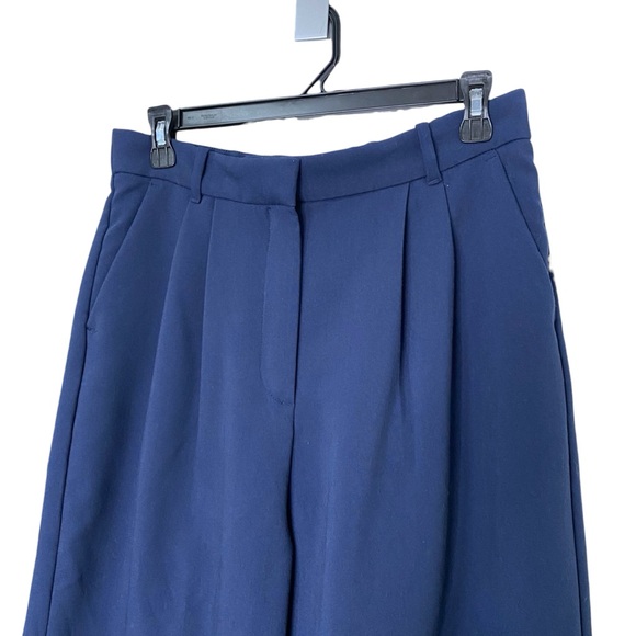 Abercrombie & Fitch Navy Sloane Tailored Wide Leg Pants Trouser Womens Size 10 - Picture 4 of 8
